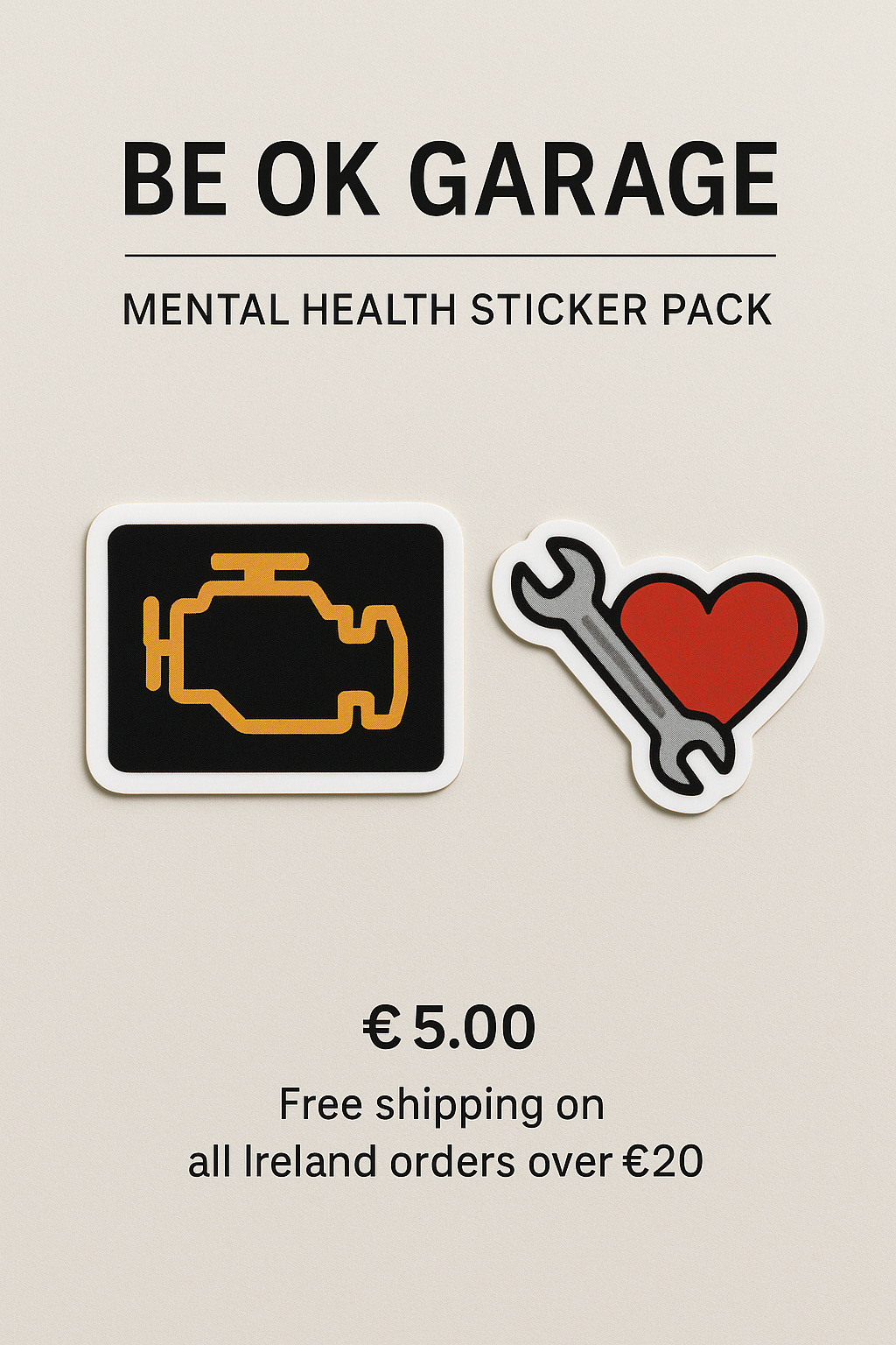Be OK Garage - Mental Health Sticker Pack