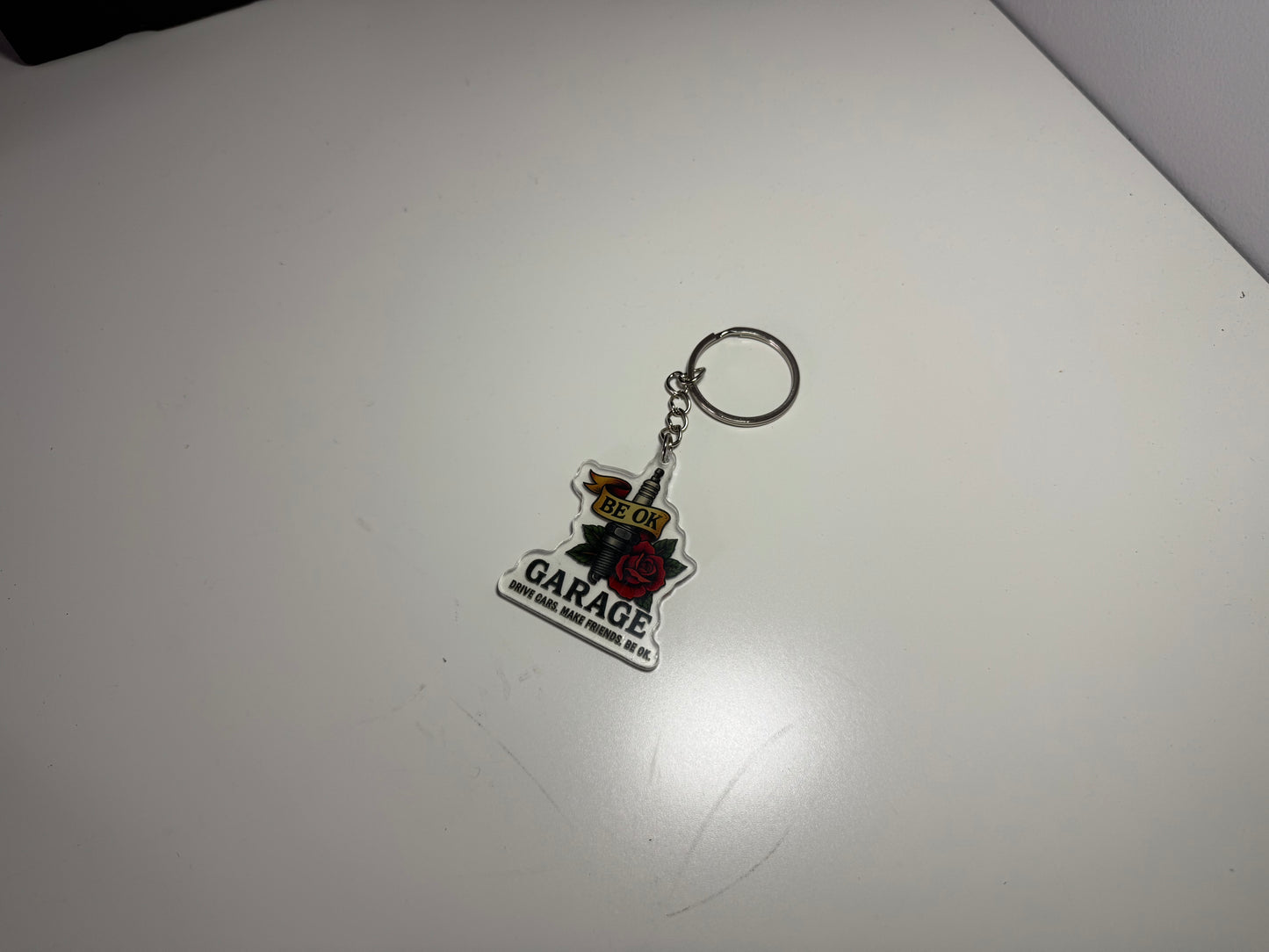 Be OK Garage Acrylic Keyring