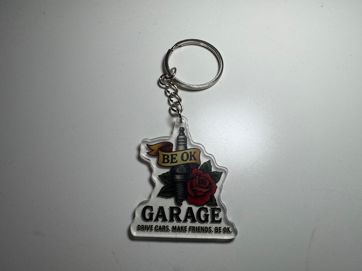 Be OK Garage Acrylic Keyring