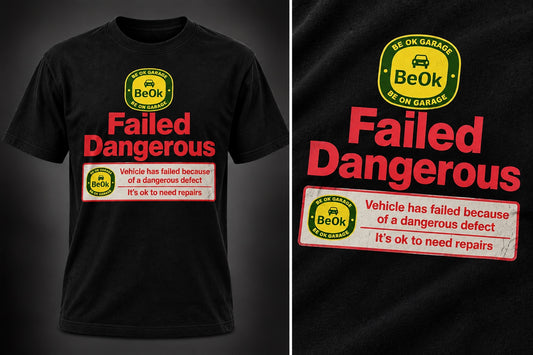 Failed Dangerous black T-shirt front print design mockup