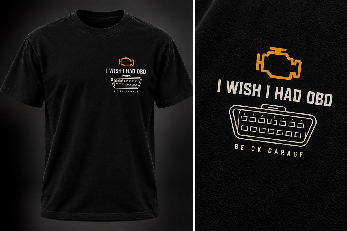 I Wish I Had OBD black T-shirt front print design mockup