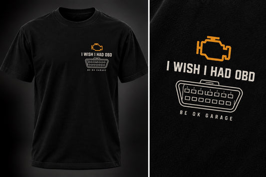 I Wish I Had OBD black T-shirt front print design mockup
